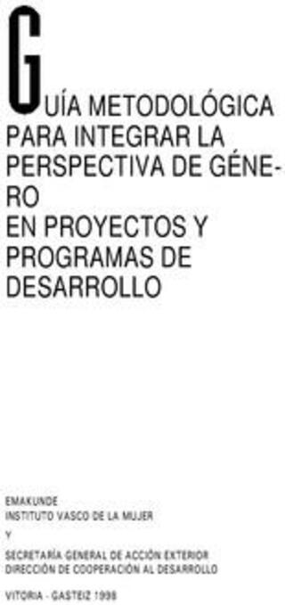 Portada Guia metodologica para integrar la perspectiva de genero en proyectos y programas de desarrollo