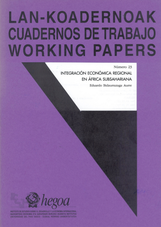 Portada Integración económica regional en África subsahariana