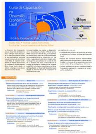 Portada Curso de capacitación en desarrollo económico local