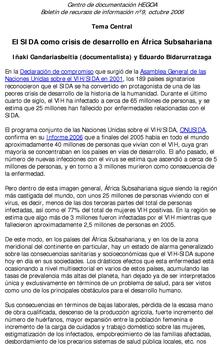 El sida como crisis de desarrollo en África Subsahariana