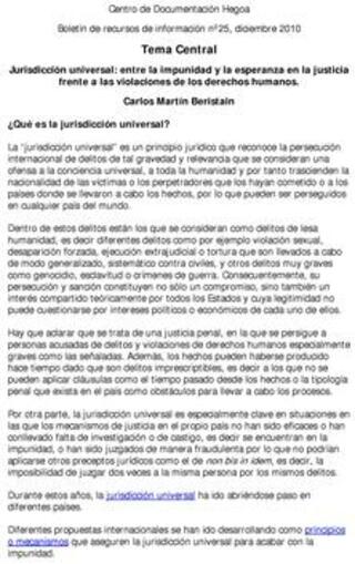 Portada Jurisdicción universal : Entre la impunidad y la esperanza en la justicia frente a las violaciones de los derechos humanos