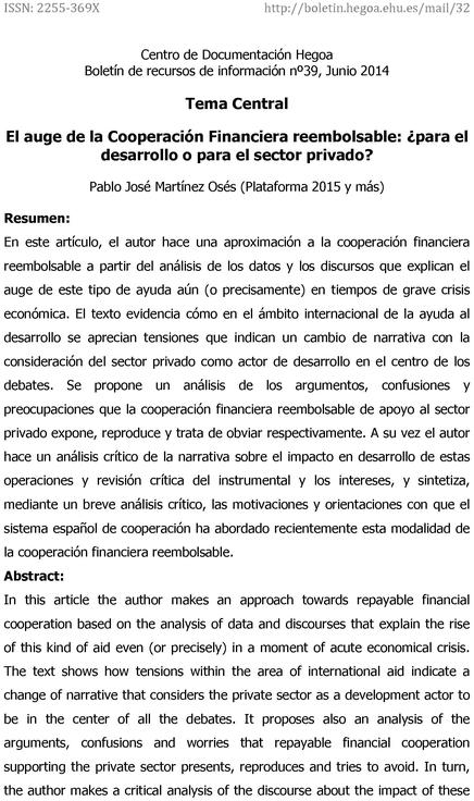 El Auge de la Cooperación Financiera Reembolsable: ¿Para el Desarrollo o para el sector privado?