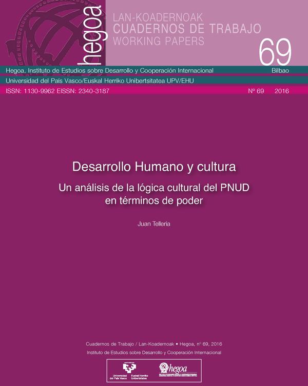 Portada Desarrollo Humano y cultura: Un análisis de la lógica cultural del PNUD en términos de poder