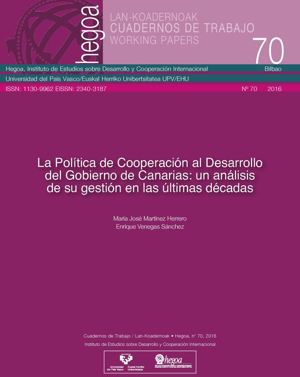 La política de cooperación al desarrollo del Gobierno de Canarias: Un análisis de su gestión en las últimas décadas