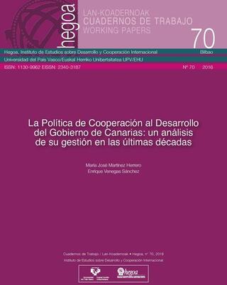 Portada La política de cooperación al desarrollo del Gobierno de Canarias: Un análisis de su gestión en las últimas décadas