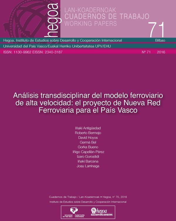 Análisis transdisciplinar del modelo ferroviario de alta velocidad: El proyecto de nueva Red Ferroviaria para el País Vasco