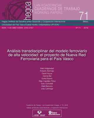 Portada Análisis transdisciplinar del modelo ferroviario de alta velocidad: El proyecto de nueva Red Ferroviaria para el País Vasco