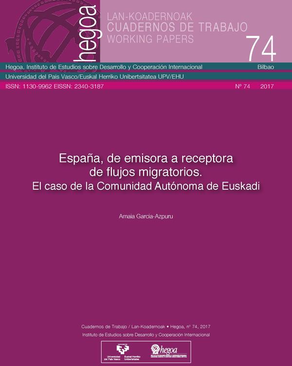 España, de emisora a receptora de flujos migratorios: El caso de la Comunidad Autónoma de Euskadi