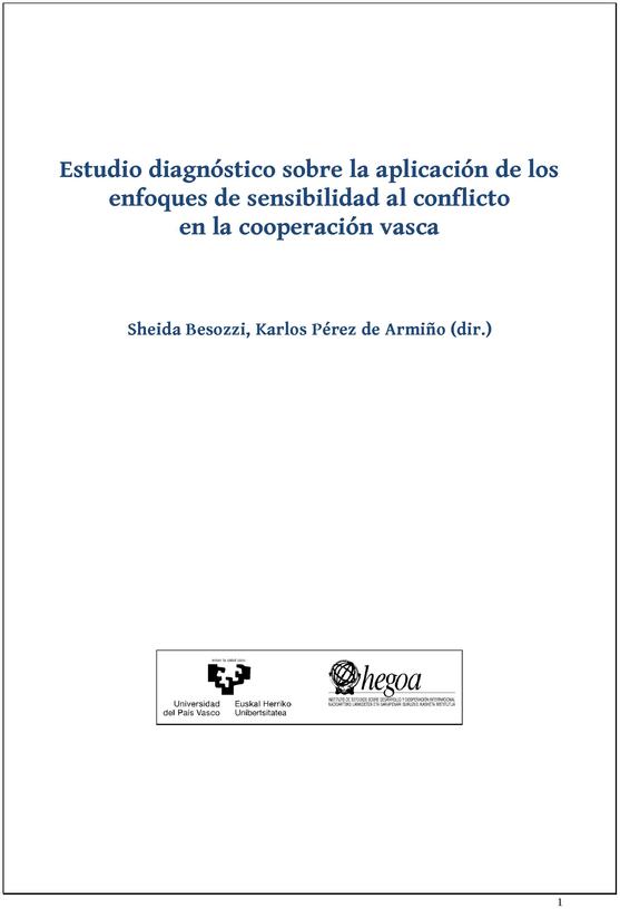 Estudio diagnóstico sobre la aplicación de los enfoques de sensibilidad al conflicto en la Cooperación Vasca