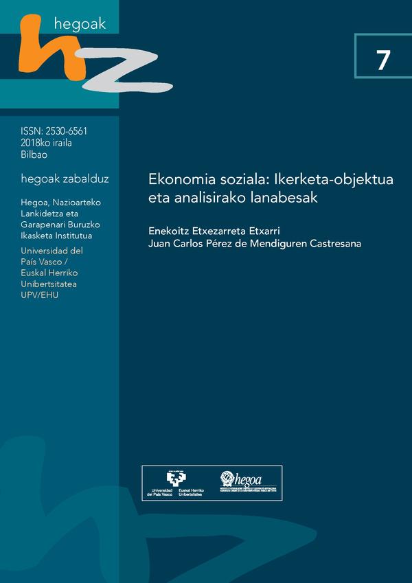 Portada Ekonomia soziala: Ikerketa-objektua eta analisirako lanabesak