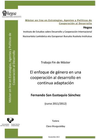 Portada El enfoque de género en una cooperación al desarrollo en continua adaptación