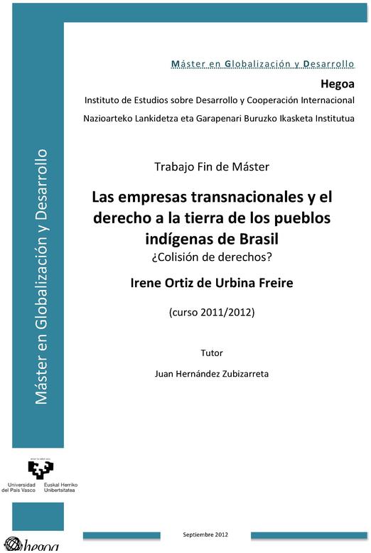 Las empresas transnacionales y el derecho a la tierra de los pueblos indígenas de Brasil: ¿colisión de derechos?