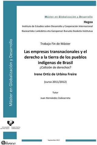 Portada Las empresas transnacionales y el derecho a la tierra de los pueblos indígenas de Brasil: ¿colisión de derechos?