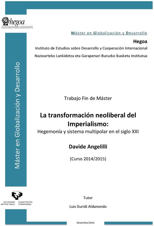 La transformación neoliberal del Imperialismo: Hegemonía y sistema multipolar en el siglo XXI