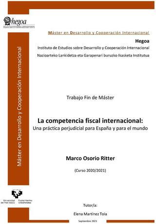 Portada La competencia fiscal internacional: una práctica perjudicial para España y para el mundo