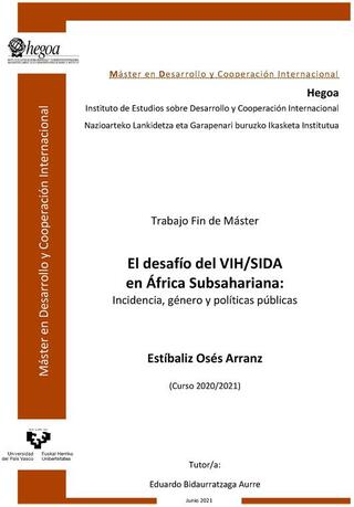 Portada El desafío del VIH/SIDA en África Subsahariana: Incidencia, género y políticas públicas