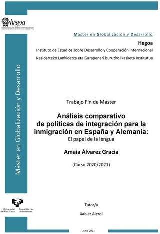 Portada Análisis comparativo de políticas de integración para la inmigración en España y Alemania: el papel de la lengua