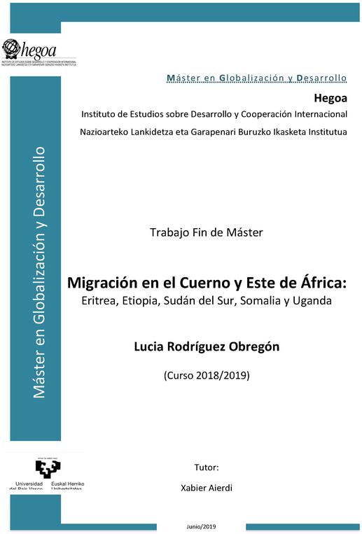 Migración en el Cuerno y Este de África: Eritrea, Etiopia, Sudán del Sur, Somalia y Uganda