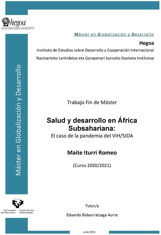 Salud y desarrollo en África Subsahariana: El caso de la pandemia del VIH/SIDA