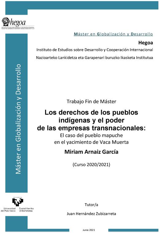 Los derechos de los pueblos indígenas y el poder de las empresas transnacionales: El caso del pueblo mapuche en el yacimiento de Vaca Muerta