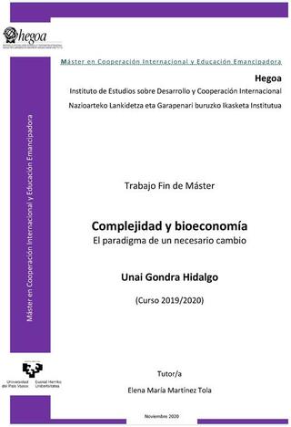 Portada Complejidad y bioeconomía: El paradigma de un necesario cambio