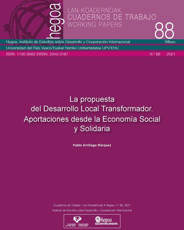 La propuesta del Desarrollo Local Transformador. Aportaciones desde la Economía Social y Solidaria