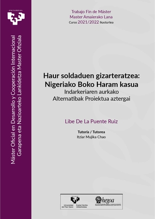 Portada Haur soldaduen gizarteratzea: Nigeriako Boko Haram kasua. Indarkeriaren aurkako Alternatibak Proiektua aztergai