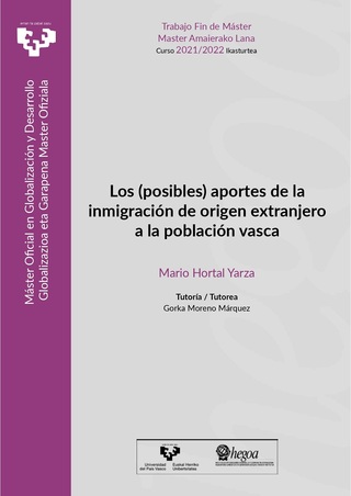 Portada Los (posibles) aportes de la inmigración de origen extranjero a la población vasca