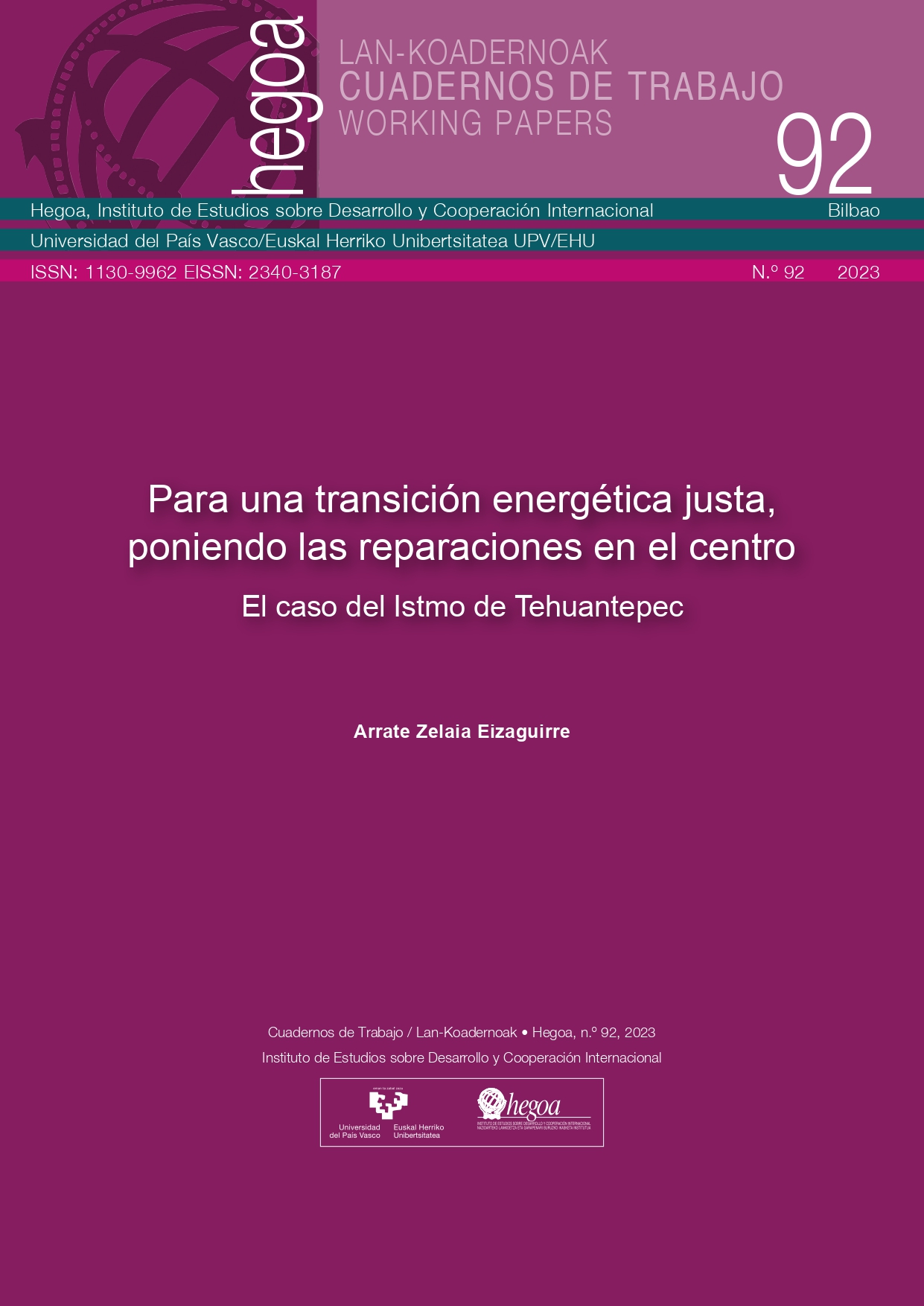 Para una transición energética justa, poniendo las reparaciones en el centro. El caso del Istmo de Tehuantepec