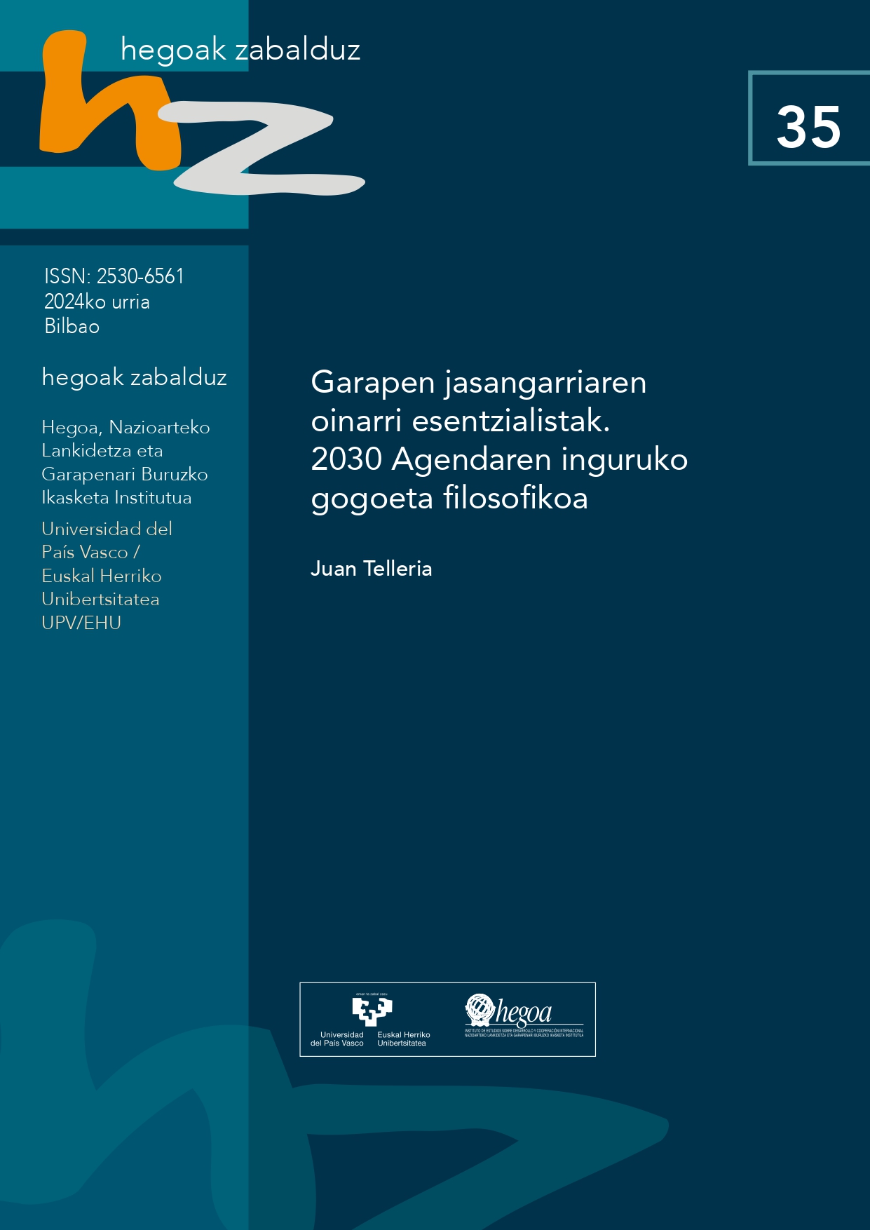 Portada Garapen jasangarriaren oinarri esentzialistak. 2030 Agendaren inguruko gogoeta filosofikoa